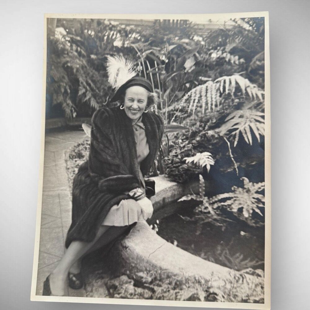 Vintage 1940s Grey Gardens Style Photo Lot in Binder Woman in Fur, Swimsuit Dog